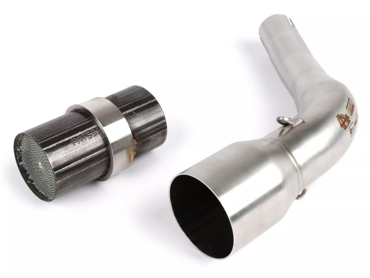Colector de escape- FLECHA- 'Catalizador'- Vespa GTS300 (ZAPM452), GTS es decir Super300 (ZAPM452), GTS 125i (ZAPM31300) 2008-2016, Vespa GTS 125i (ZAPMA3100) 2008-2016, Vespa GTS 125i (ZAPM45300) 2008-2016 Primavera 125 (ZAPM81100) 2014-2016, Vespa Prima