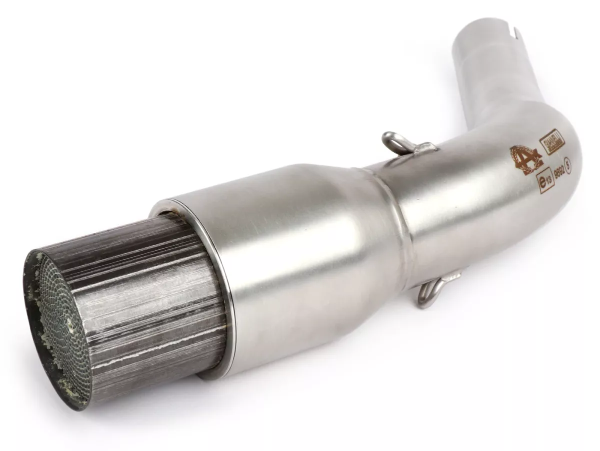 Colector de escape- FLECHA- 'Catalizador'- Vespa GTS300 (ZAPM452), GTS es decir Super300 (ZAPM452), GTS 125i (ZAPM31300) 2008-2016, Vespa GTS 125i (ZAPMA3100) 2008-2016, Vespa GTS 125i (ZAPM45300) 2008-2016 Primavera 125 (ZAPM81100) 2014-2016, Vespa Prima