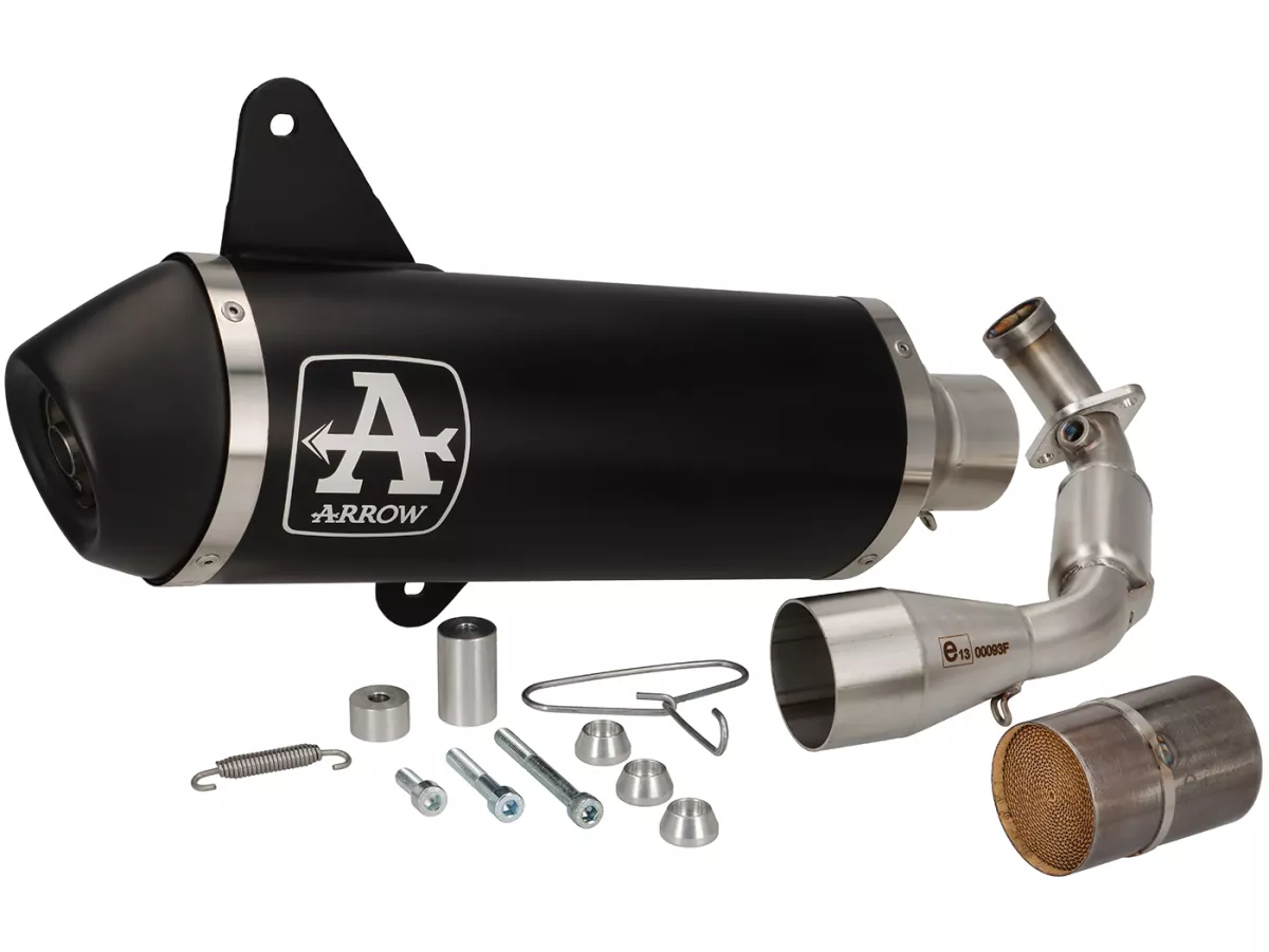 Avgasrör -ARROW- Urban Dark Aluminium- Vespa GTS Super HPE 300 (Euro 5, ZAPMD3100, ZAPMD3101, ZAPMD3101) - med katalysator (2021-) Euro 5