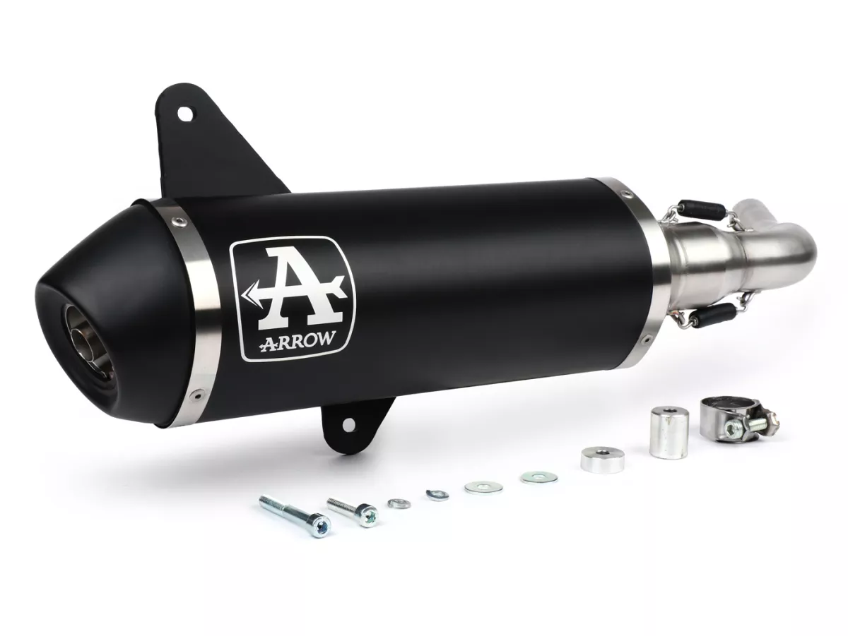 Scarico -ARROW- Urban Dark Aluminium- Vespa GTS 125 (2008-2016)- Racing