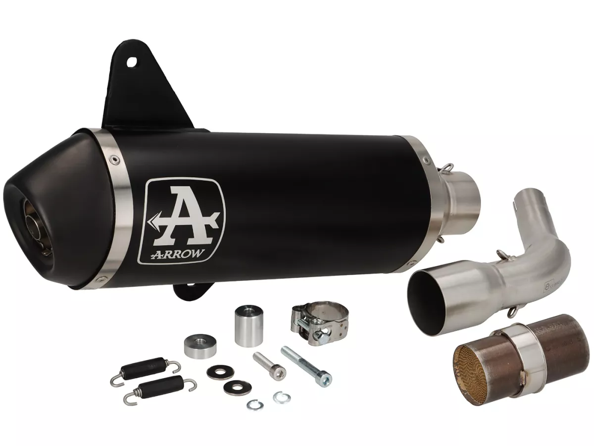 Scarico -ARROW- Urban Dark Aluminium- Vespa GTS 125- con catalizzatore (2008-2016)- Euro 3