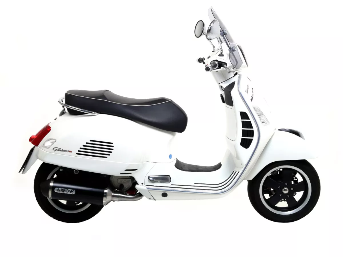 Scarico -ARROW- Urban Dark Aluminium- Vespa GTS 125- con catalizzatore (2008-2016)- Euro 3