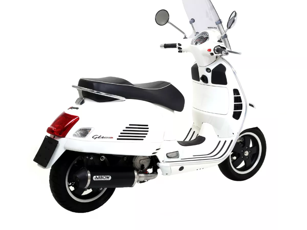 Scarico -ARROW- Urban Dark Aluminium- Vespa GTS 125- con catalizzatore (2008-2016)- Euro 3
