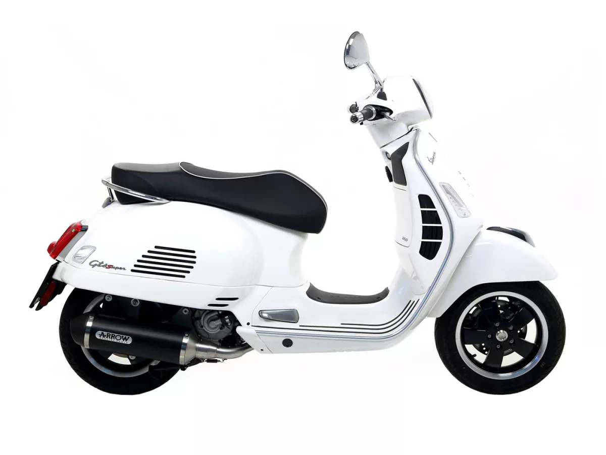 Scarico -ARROW- Urban Dark Aluminium- Vespa GTS300 (2017-), Euro4 (MA3C) - GTS300 HPE, Supertech, Touring, Super (ZAPMA3600), GTV300 Sei Giorni (ZAPMA3302), GTV300 HPE Sei Giorni (ZAPMA362, ZAPMA3602), GTS300 (ZAPMA3300) - Racing