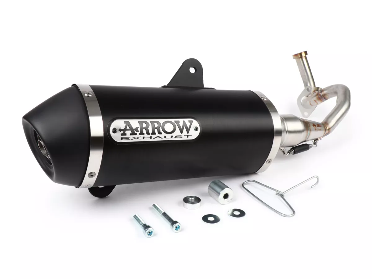 Scarico -ARROW- Urban DarkAluminium- Vespa GTS 125- con catalizzatore (2017-2018)- Euro 4