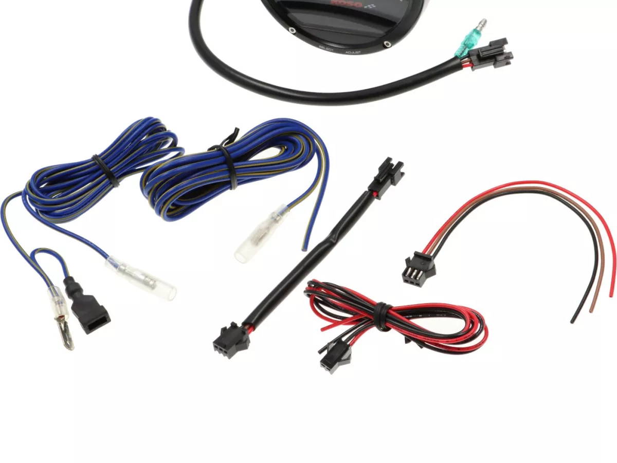 Cuentarrevoluciones -KOSO analógico, 10000rpm, con luz de cambio- universal (Ø=85mm) - negro