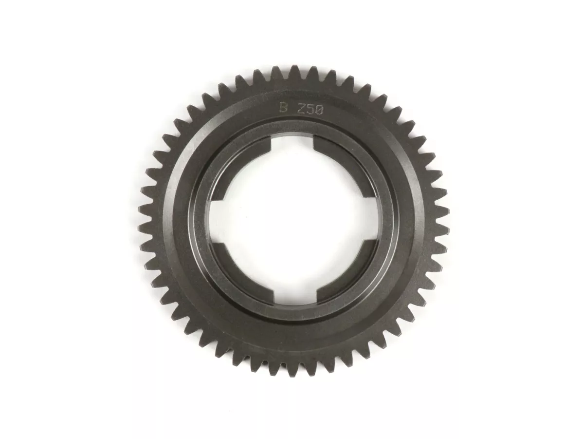Gigi 3 -BENELLI, gearbox 4-percepatan- Vespa PK S, PK XL1, PK XL2, ETS, V50 (V5A1T dari no. 69444), Special (V5B3T dari no. 94315), Elestart (V5B4T dari no. 1514), PV125 (VMA2T dari no. 150203), ET3 (VMB1T dari no. 8161) - 50 gigi (std)