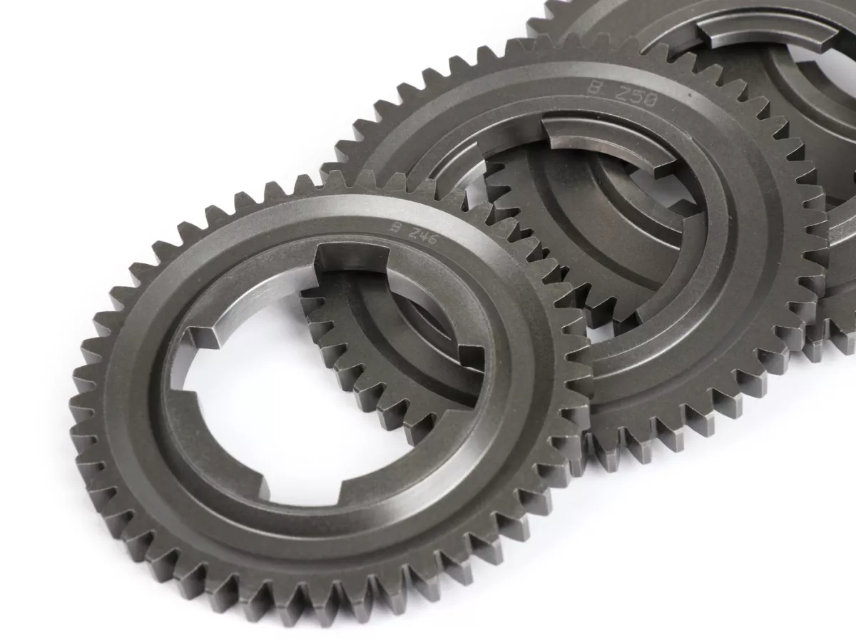 Gear cog set -BENELLI, serial gearing- Vespa V50, V90, 50N, PV125, ET3, SS50, SS90, PK S, PK XL1, PK XL2, ETS - (46, 50, 54, 58 teeth)