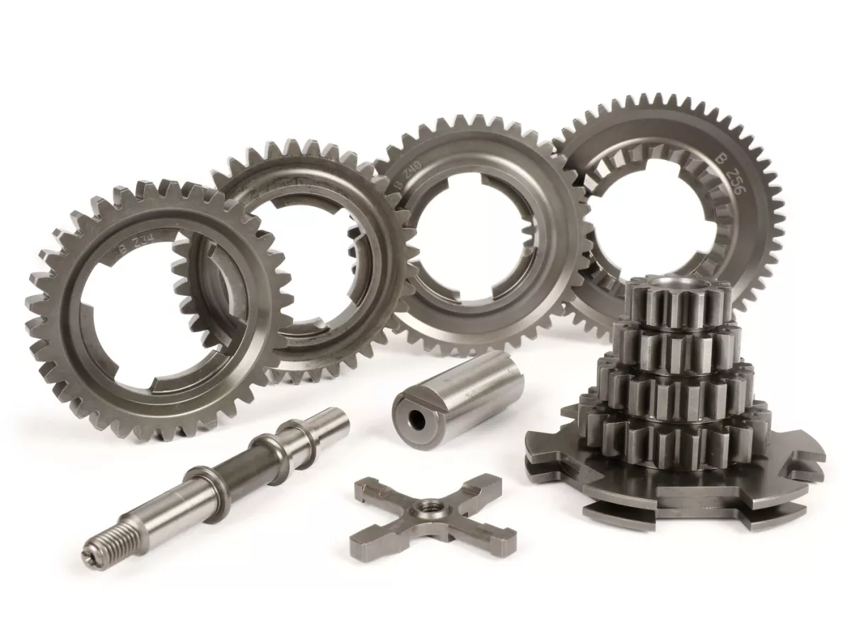 Gearbox termasuk poros bantu (pohon cemara), pemindah silang, gigi 1, 2, 3, 4 -BENELLI- Vespa Rangka Lebar 1955-1959 (V30-33, VM, VN, VL, VB1) - 13/56 - 13/40 - 17/37 - 20/34