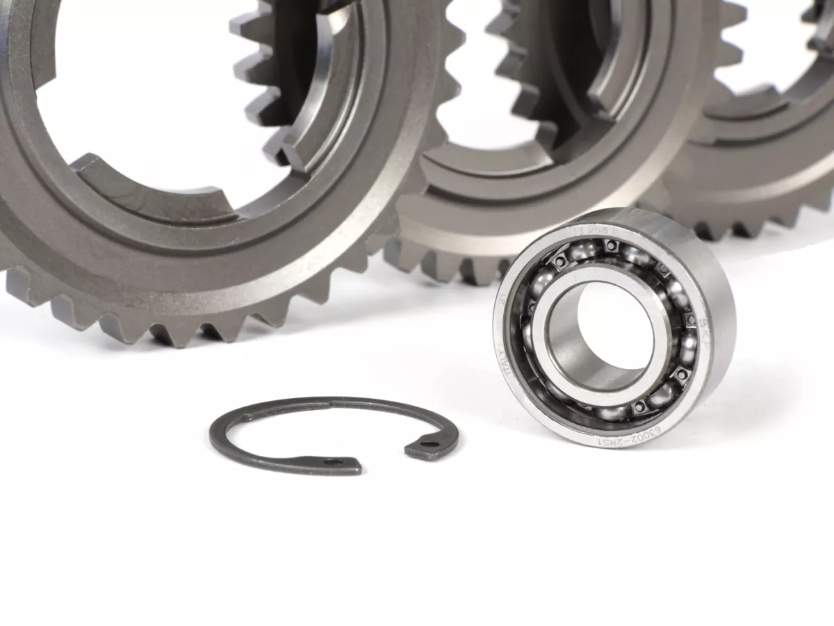 Versnellingsbak incl. hulpas (dennenboom), schakelkruis, versnelling 1, 2, 3, 4, schakelbout -BENELLI- Vespa Wideframe GS150 (VS1-5T)/ VDTS - 12/58 - 16/54 - 20/50 - 24/46