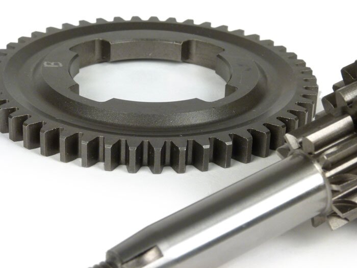 Gear cluster set incl. 4th gear with 49 teeth -BENELLI- Vespa V50, PV125, ET3, PK50, PK80, PK125 S-XL/XL2 - 10-14-17-20 teeth - compatible with genuine gear box, extra short 4th gear