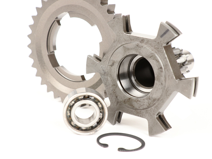 Gear cluster set incl. 4th gear with 34 teeth -BENELLI type Drag Cluster- Vespa PX125, PX150, PX200, T5 125cc, Cosa, Rally - 12-13-17-17 teeth