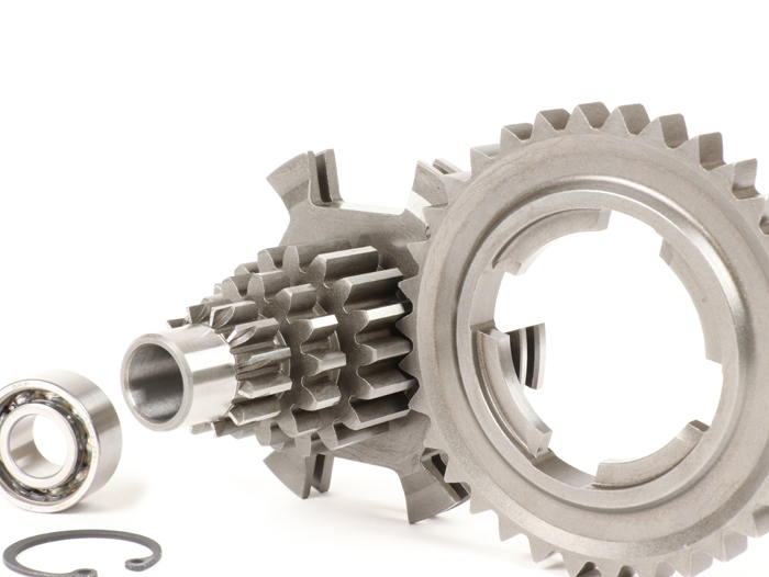 Gear cluster set incl. 4th gear with 34 teeth -BENELLI type Drag Cluster- Vespa PX125, PX150, PX200, T5 125cc, Cosa, Rally - 12-13-17-17 teeth
