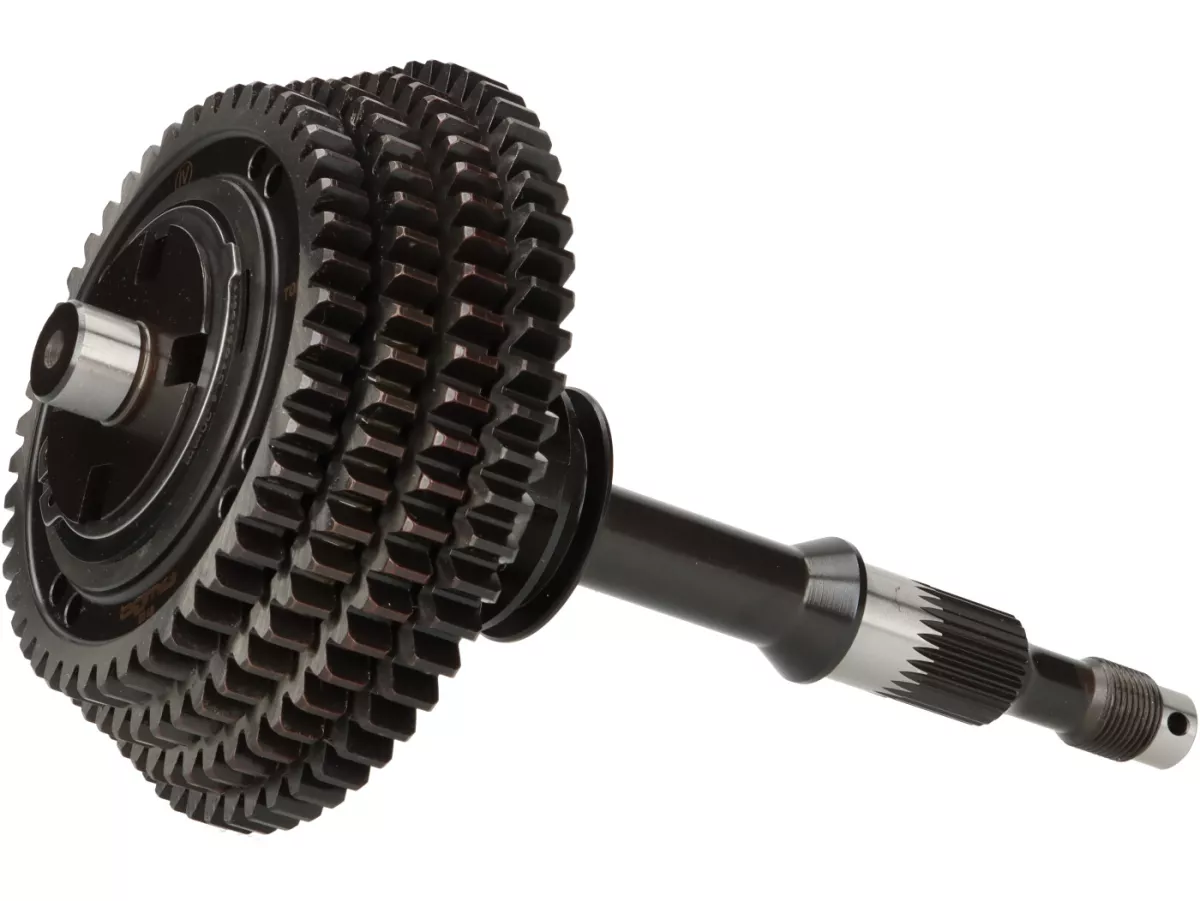 Gearbox (gear cogs incl. drive shaft) -BGM PRO- Vespa Smallframe,  4-speed- 58, 54, 50, 46 teeth, Vespa PK S, PK XL1, PK XL2, ETS, V50 (V5A1T from Nr. 69444), Special (V5B3T from Nr. 94315), Elestart (V5B4T from Nr. 1514), PV125 (VMA2T from Nr. 150203), E