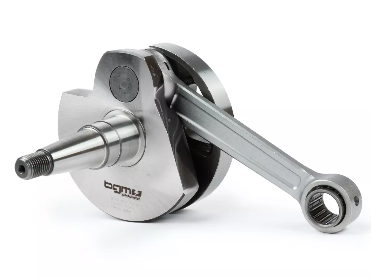 Crankshaft -J&G 2% special by BGM Pro (rotary valve) 60mm stroke, 125mm connecting rod, piston pin=Ø16mm- Vespa PX80-150 - for adaptation of a PX200 cylinder by means of adapter plate