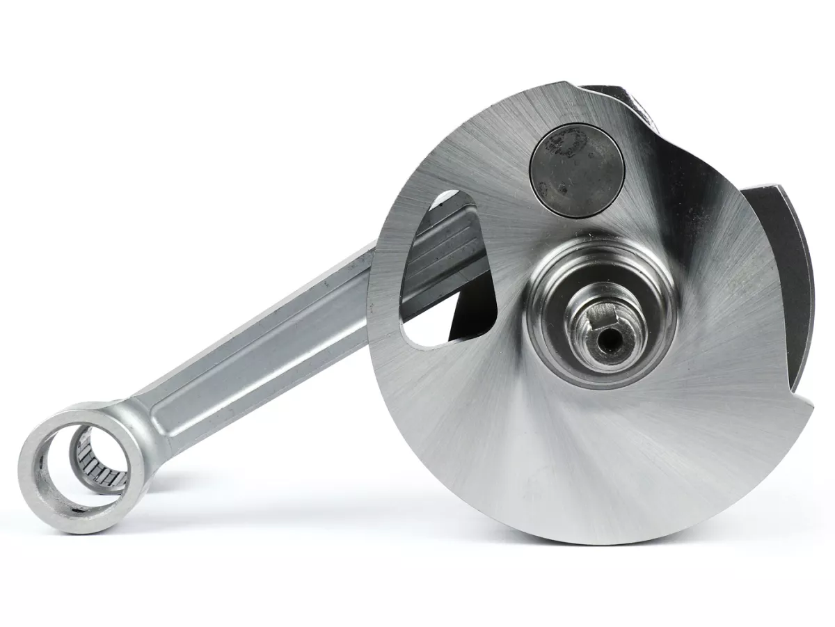 Crankshaft -J&G 2% special by BGM Pro (rotary valve) 60mm stroke, 125mm connecting rod, piston pin=Ø16mm- Vespa PX80-150 - for adaptation of a PX200 cylinder by means of adapter plate