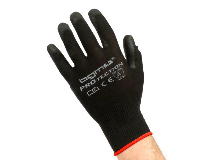 Gants de travail - gants de mécanicien -BGM PRO-tection- en tricot fin, 100% nylon avec revêtement de polyuréthane - taille S (7)