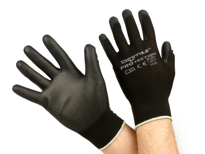 Gants de travail - gants de mécanicien -BGM PRO-tection- en tricot fin, 100% nylon avec revêtement de polyuréthane - taille XS (6)