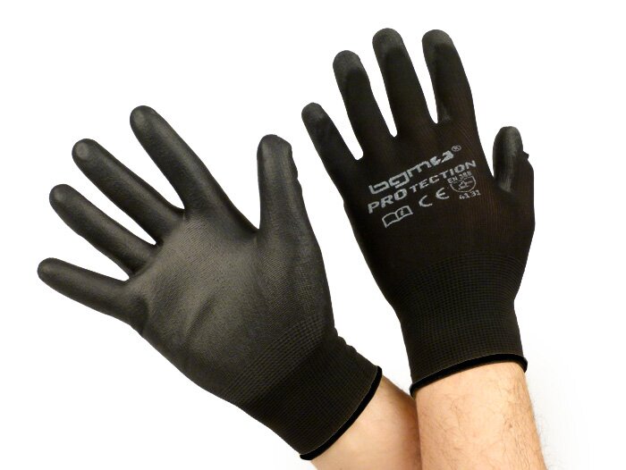 Gants de travail - gants de mécanicien -BGM PRO-tection- en tricot fin, 100% nylon avec revêtement de polyuréthane - taille XXL (11)