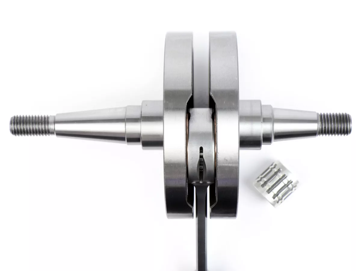 Vevaxel -BGM PRO, direkt insug, slaglängd = 57mm, vevstake = 105mm- Vespa GS150 (VS1-5T), Motovespa 150GS (motor 04M), 150S (VTT, V13502C), 150 Sprint (motor 04M) - Kolvstift Ø15mm (nållager)