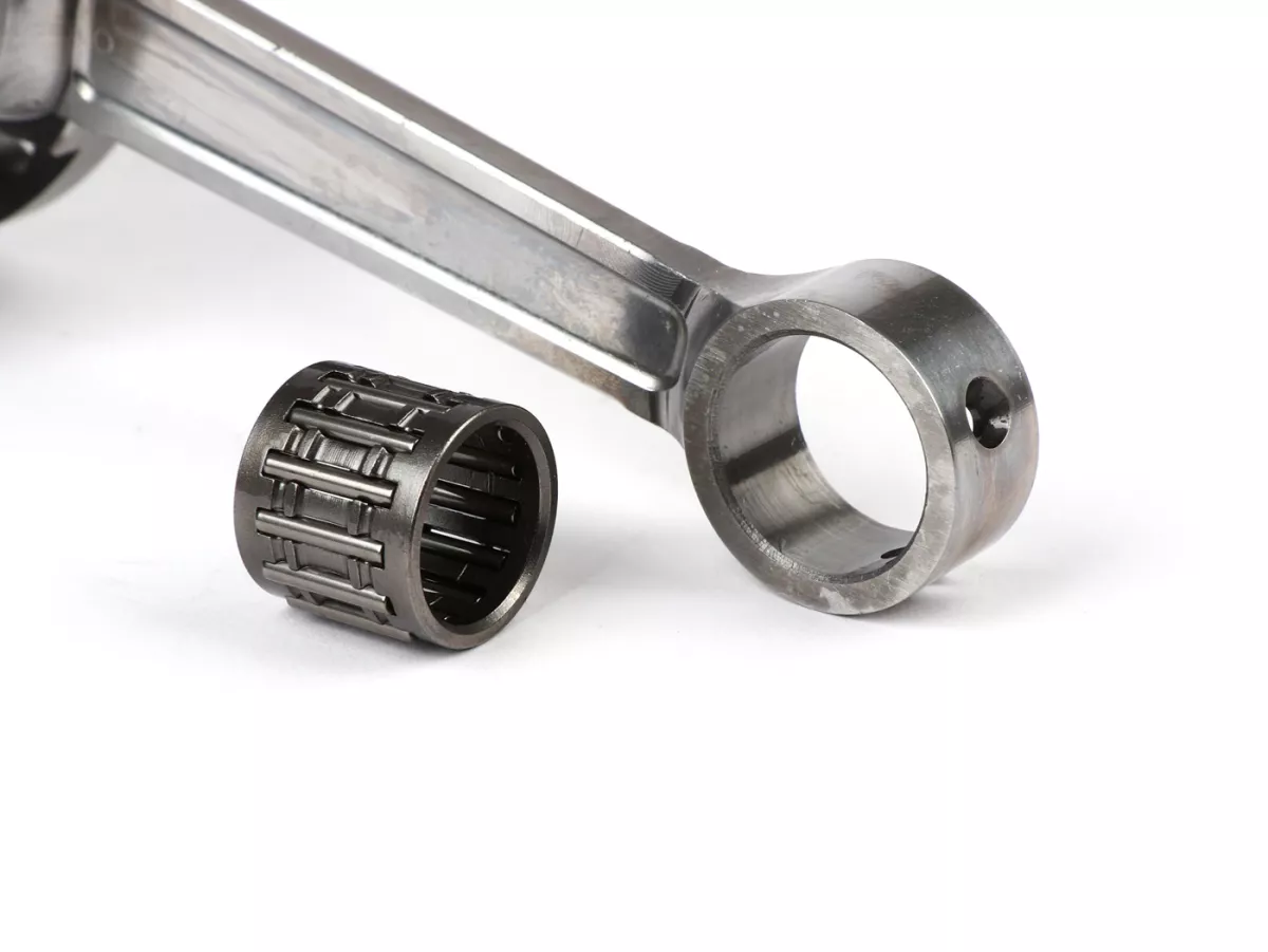 Vevaxel -BGM PRO, direktintag, slaglängd = 57mm, vevstake = 105mm- Motovespa 125, Motovespa 150S - kolvstift Ø15mm (nållager), kopplingstyp Vespa PX (Ø 15mm), även för konvertering Vespa VNA1T-VNA2T