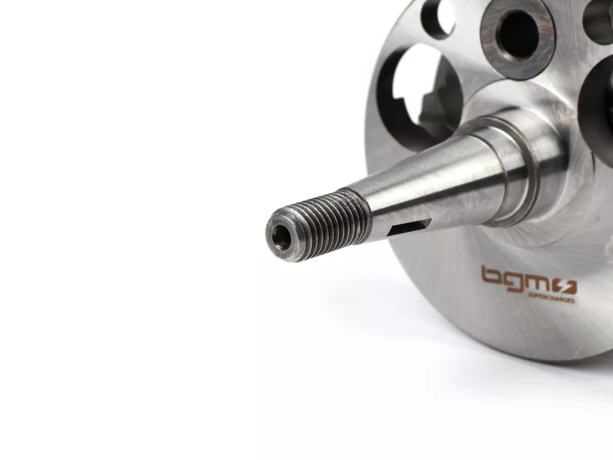 Vevaxel -BGM PRO, direktintag, slaglängd = 57mm, vevstake = 105mm- Motovespa 125, Motovespa 150S - kolvstift Ø15mm (nållager), kopplingstyp Vespa PX (Ø 15mm), även för konvertering Vespa VNA1T-VNA2T