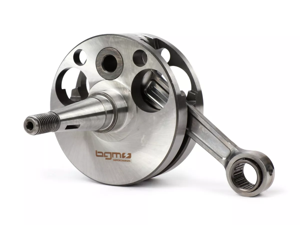 Vevaxel -BGM PRO, direktintag, slaglängd = 57mm, vevstake = 105mm- Motovespa 125, Motovespa 150S - kolvstift Ø15mm (nållager), kopplingstyp Vespa PX (Ø 15mm), även för konvertering Vespa VNA1T-VNA2T