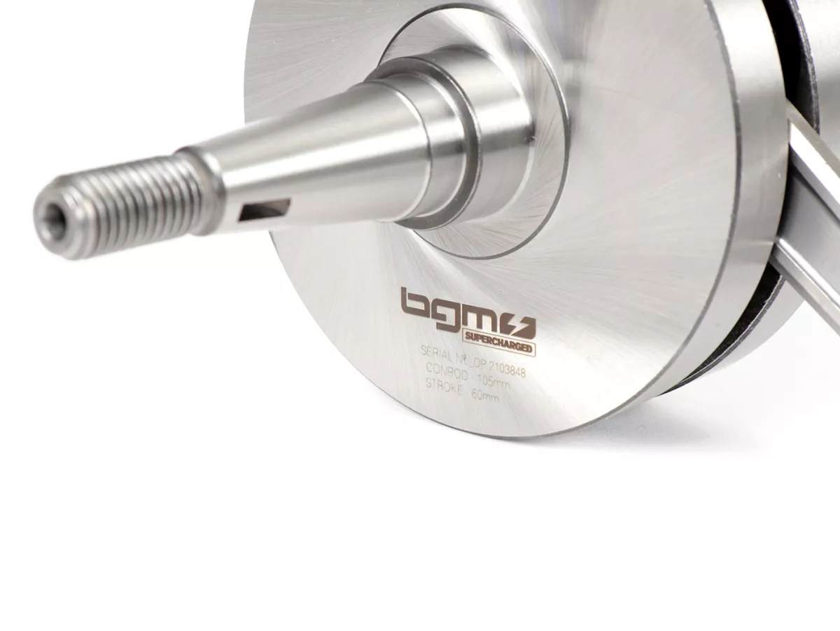 Krukas -BGM PRO, directe inlaat, slag = 60mm, drijfstang = 105mm- Vespa GS150 (VS1-5T), Motovespa 150GS (motor 04M), 150S (VTT, V13502C), 150 Sprint (motor 04M) - Zuigerpen Ø15mm (naaldlager)