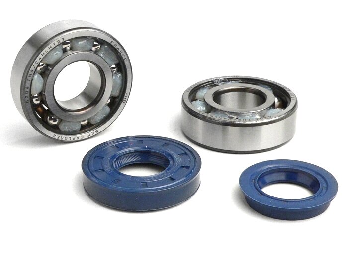 Lagersats - oljetätningssats för vevaxel -CIF (SKF 6204/C4 TN9 polyamidbur)- Minarelli 50 cc