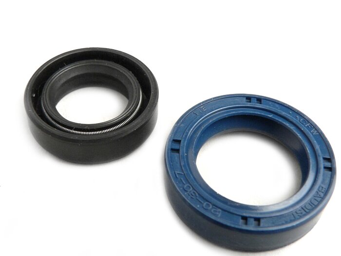 Set di cuscinetti - set di paraoli per albero motore -BGM ORIGINAL- Peugeot 50 cc (verticale - pompa olio meccanica) - SPEEDFIGHT1 50 (AC/LC) (-2004), SPEEDFIGHT2 50 (AC/LC) (-2004), METALX50, XFIGHT50, TKR50, TREKKER50, VIVACITY50, BUXY50, ELYSEO50, ELYS