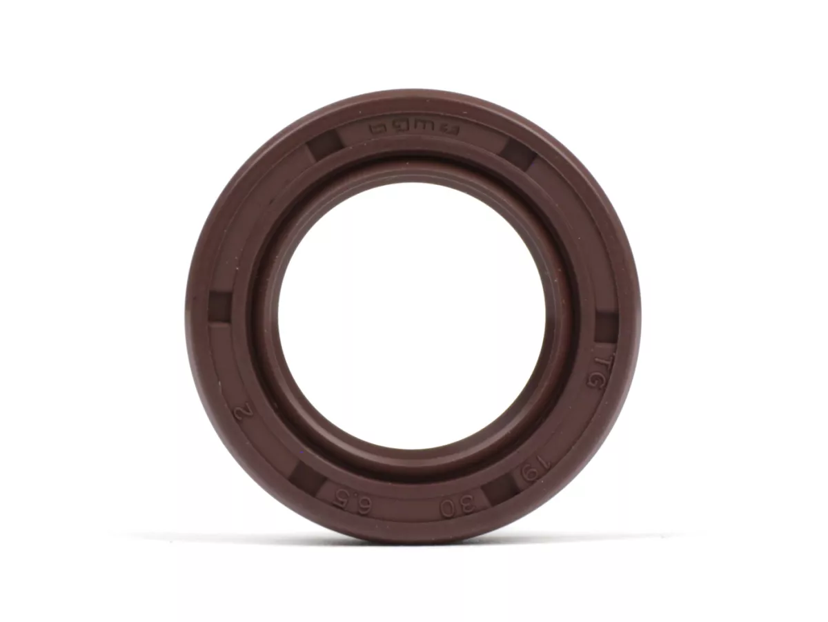 Oliekeerring 19x30x6,5mm -BGM PRO FKM/Viton® (E10 bestendig)- (gebruikt voor krukas aandrijfzijde Piaggio 50 ccm 2-takt)