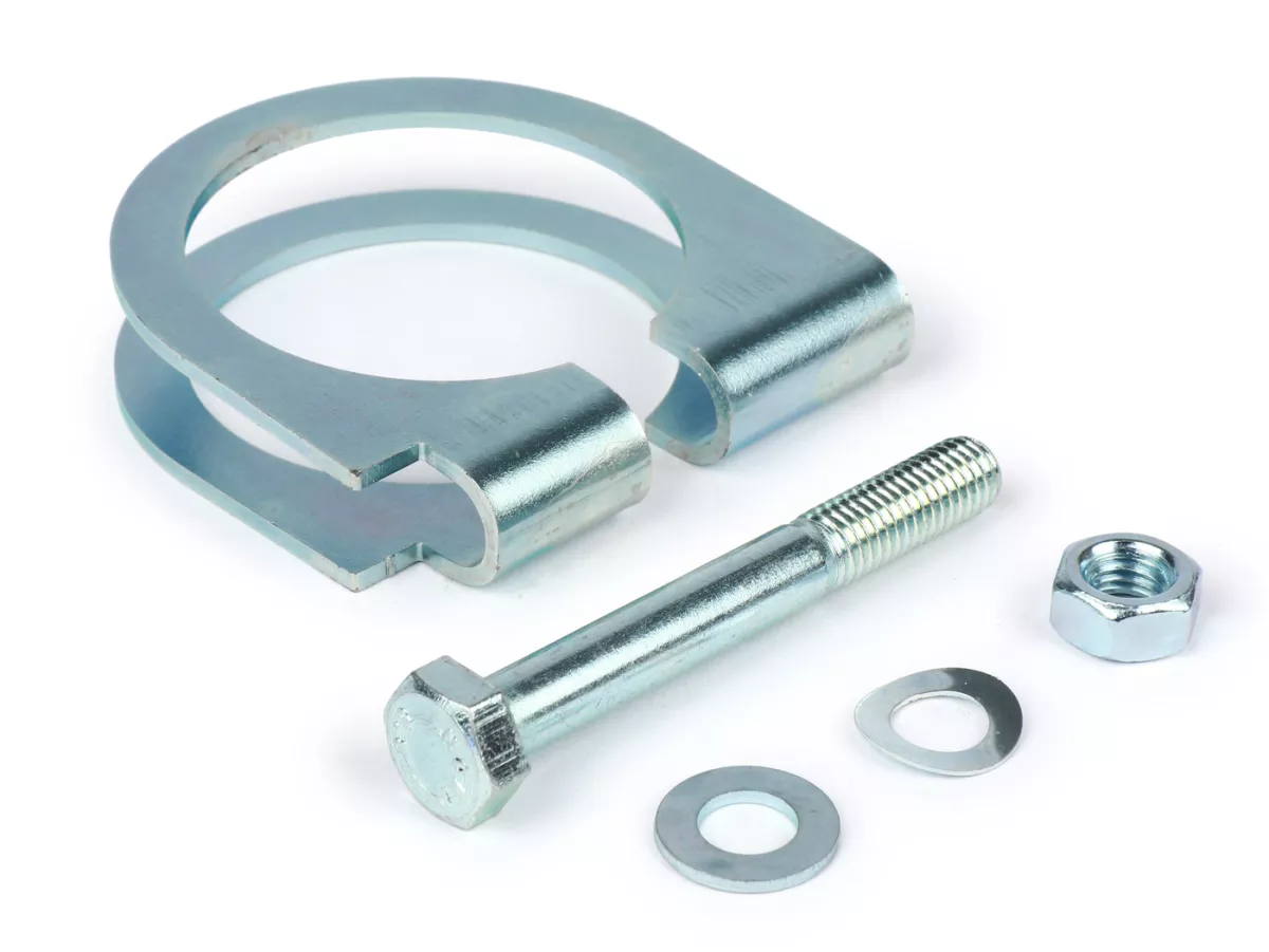 Exhaust flange with O-ring, with clamp - BGM PRO - Ø=44.5mm, Vespa PX200, Rally 200, Malossi Sport 210/221, MHR, Polini 210 - for welding on, incl. O-ring