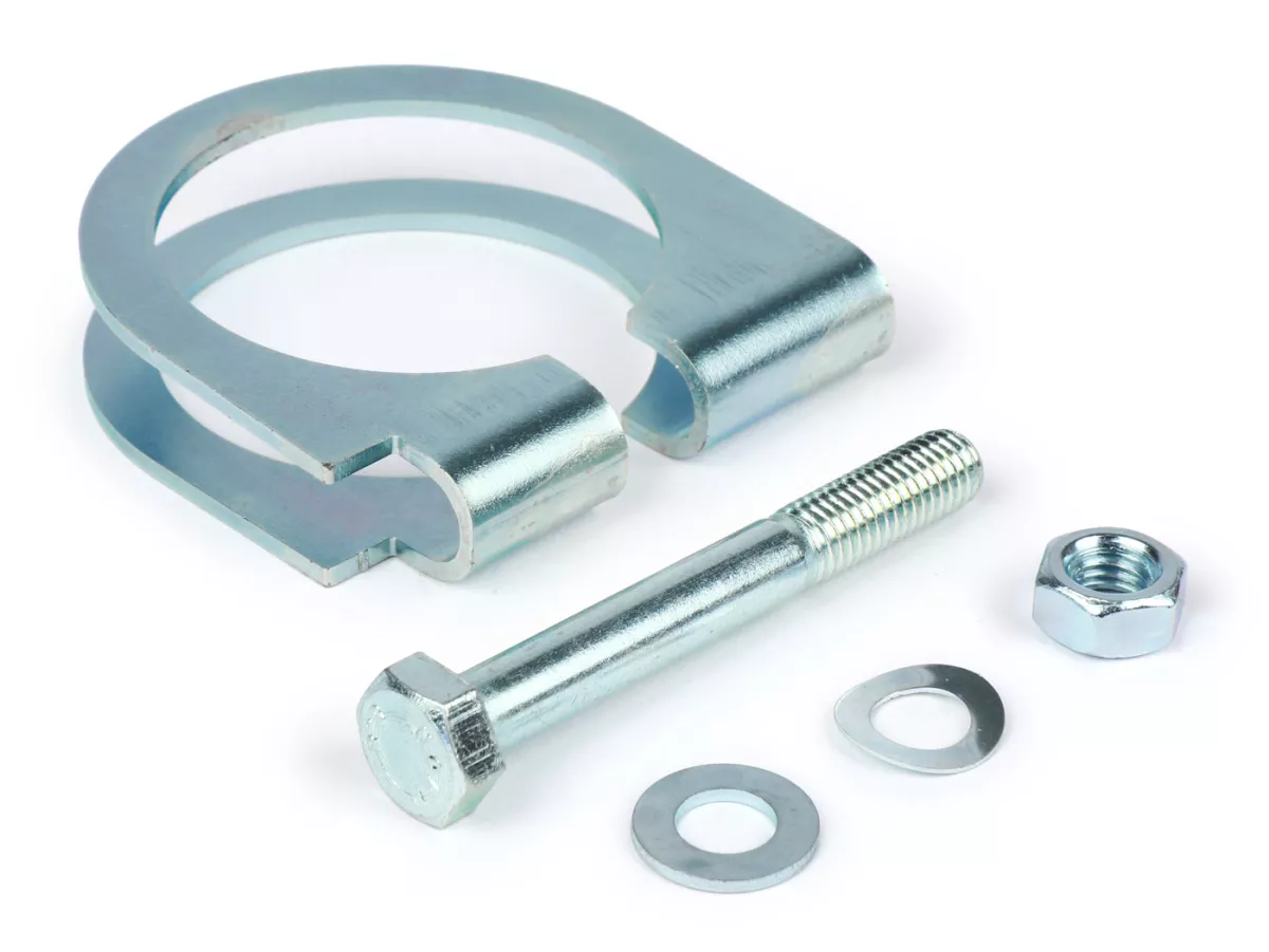 Flensa knalpot dengan cincin-O, dengan penjepit - BGM PRO - Ø = 45mm, Vespa PX200, Rally 200, Quattrini M232 / M244- untuk pengelasan, termasuk cincin-O