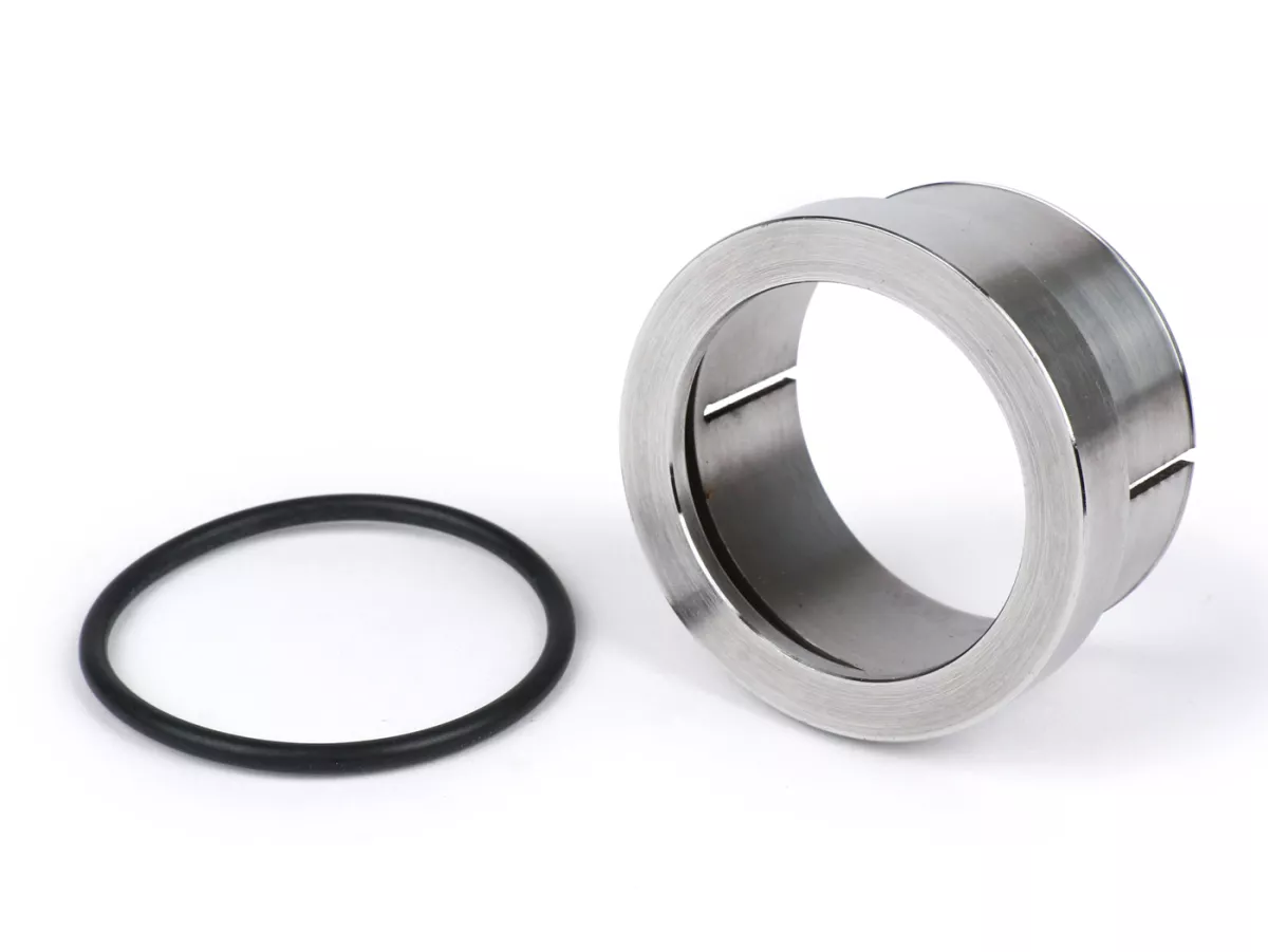 Flensa knalpot dengan cincin-O, dengan penjepit - BGM PRO - Ø = 45mm, Vespa PX200, Rally 200, Quattrini M232 / M244- untuk pengelasan, termasuk cincin-O