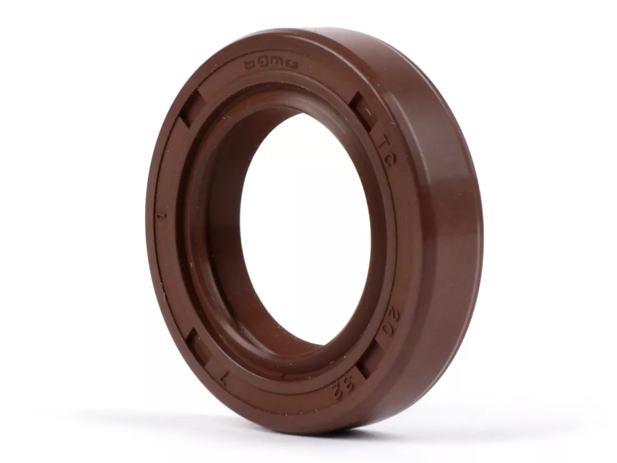 Oljetätning 20x32x7mm -BGM PRO FKM/Viton® (E10-resistent)- (används för vevaxelns generatorsida Vespa PK XL - drivsida Piaggio Leader 125-200 ccm, Piaggio Quasar 250-300 ccm)