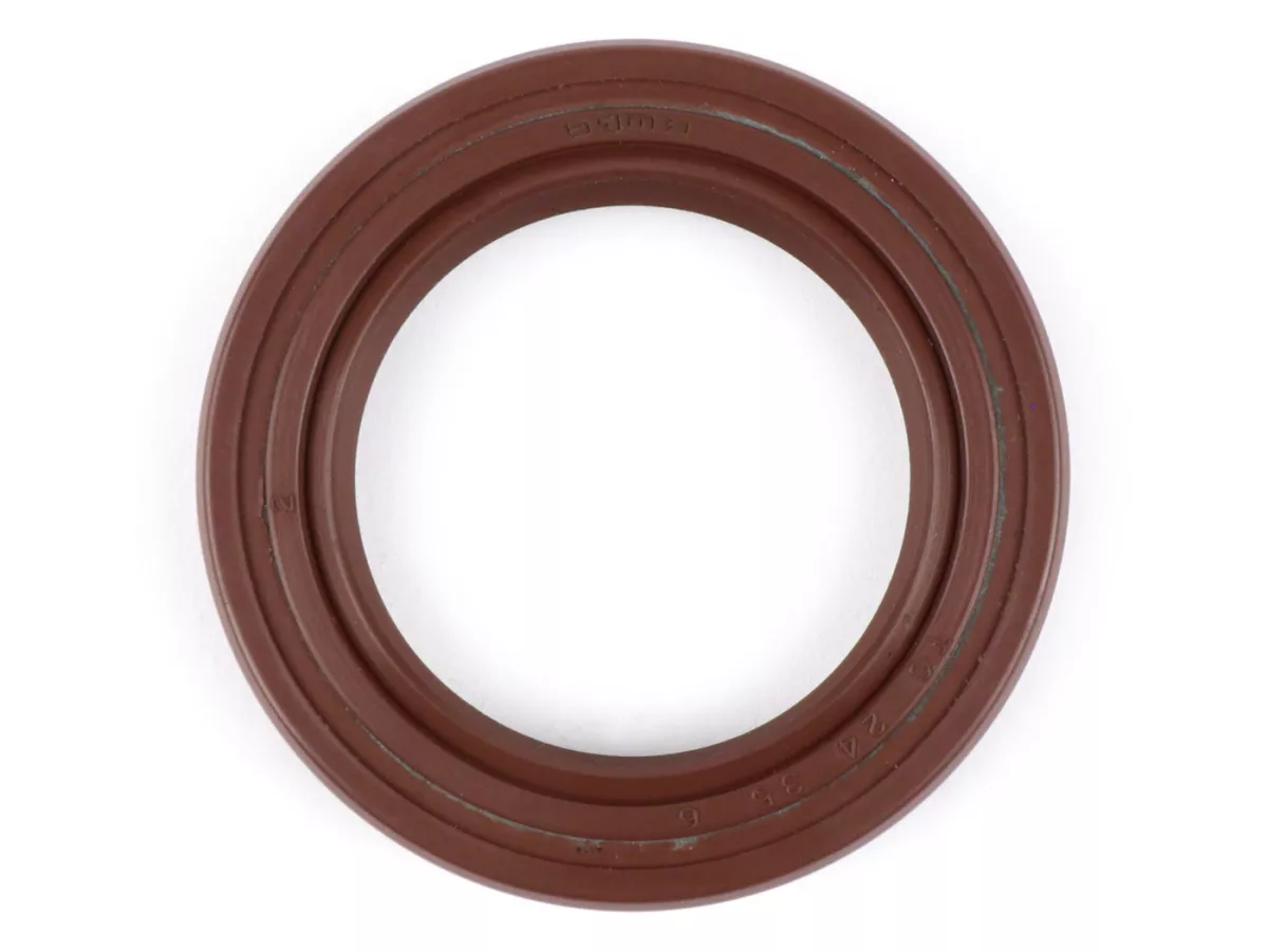Oil seal 24x35x6mm -BGM PRO FKM/Viton® (E10/etahnol resistant)- (used for crankshaft flywheel side Vespa PX, Rally200 (VSE1T, 33997-, Ducati), Sprint Veloce150 (VLB1T,294260-), GTR125 (VNL2T, 145901-), TS125 (VNL3T, 18139-), PK125 ETS, PK125 XL2 (VMX6T),
