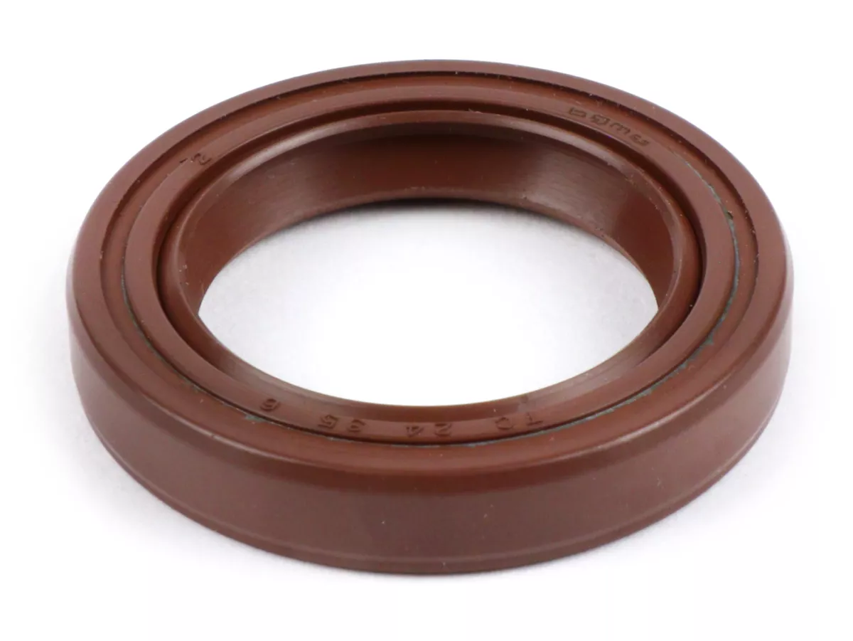 Oil seal 24x35x6mm -BGM PRO FKM/Viton® (E10/etahnol resistant)- (used for crankshaft flywheel side Vespa PX, Rally200 (VSE1T, 33997-, Ducati), Sprint Veloce150 (VLB1T,294260-), GTR125 (VNL2T, 145901-), TS125 (VNL3T, 18139-), PK125 ETS, PK125 XL2 (VMX6T),