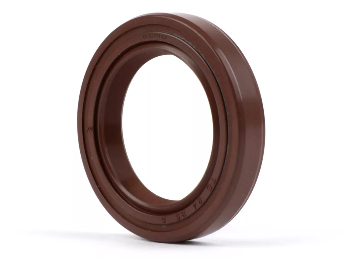 Oil seal 24x35x6mm -BGM PRO FKM/Viton® (E10/etahnol resistant)- (used for crankshaft flywheel side Vespa PX, Rally200 (VSE1T, 33997-, Ducati), Sprint Veloce150 (VLB1T,294260-), GTR125 (VNL2T, 145901-), TS125 (VNL3T, 18139-), PK125 ETS, PK125 XL2 (VMX6T),