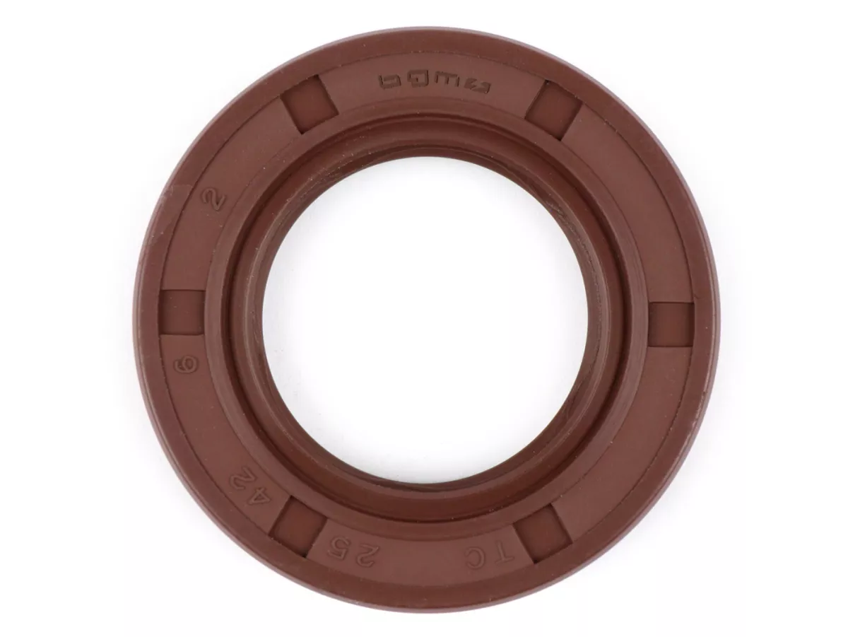 Oil seal 25x42x6mm -BGM PRO FKM/Viton® (E10/etahnol resistant)- (used for crankshaft flywheel side outer Lambretta LI (series 2-3), LIS, SX, TV (series 2-3), DL, GP)