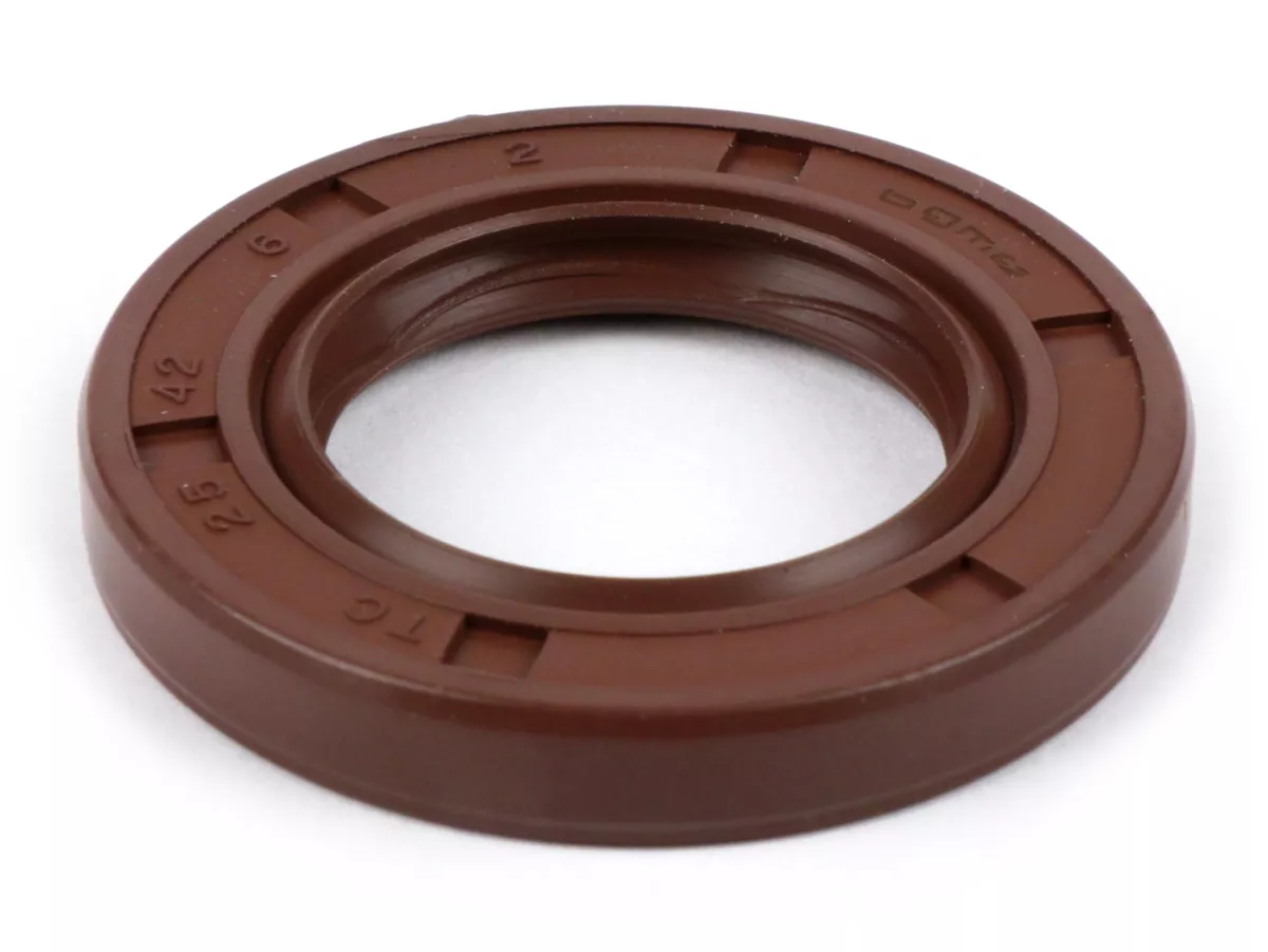 Oil seal 25x42x6mm -BGM PRO FKM/Viton® (E10/etahnol resistant)- (used for crankshaft flywheel side outer Lambretta LI (series 2-3), LIS, SX, TV (series 2-3), DL, GP)
