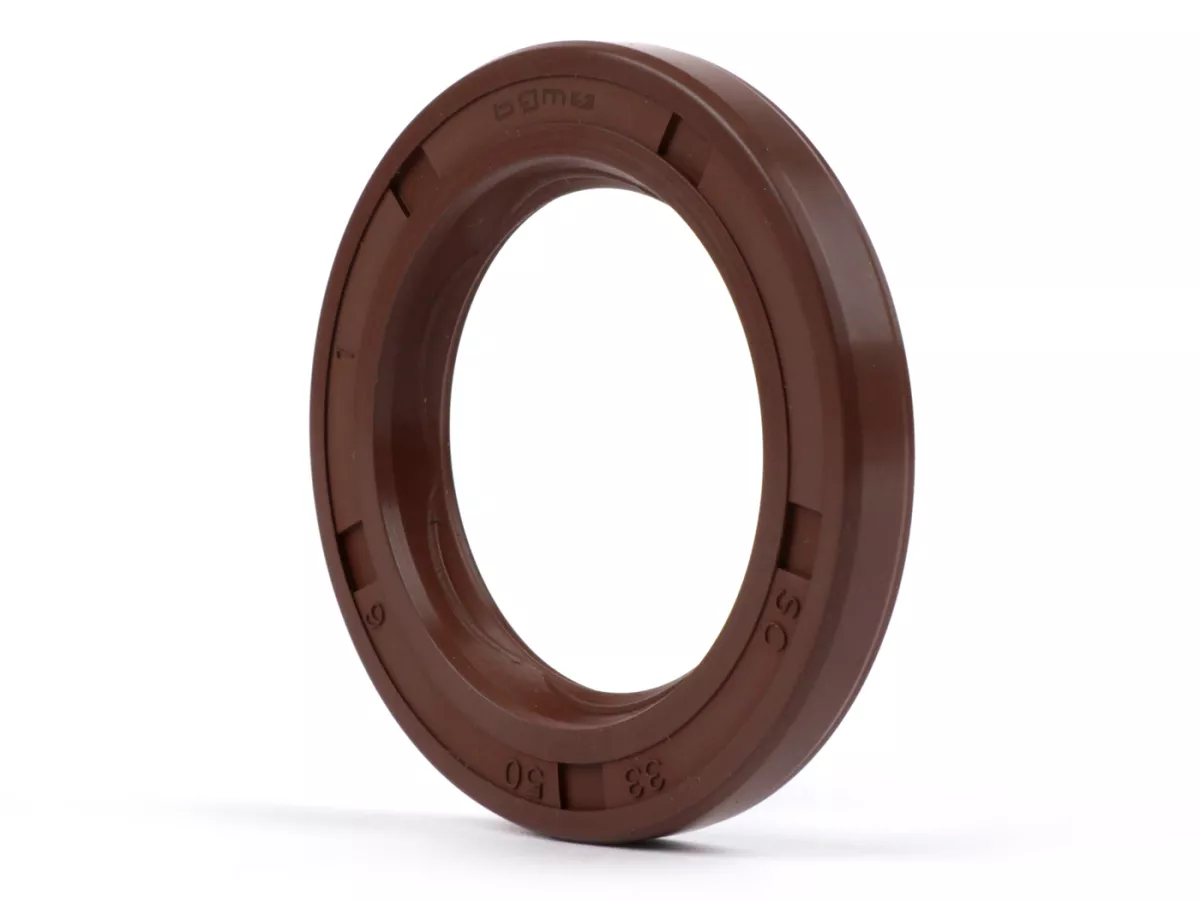 Retén de aceite 33x50x6mm -BGM PRO FKM/Viton® (resistente a E10)- (utilizado para el lado de accionamiento del cigüeñal Lambretta LI, LIS, SX, TV (series 2-3), DL, GP)