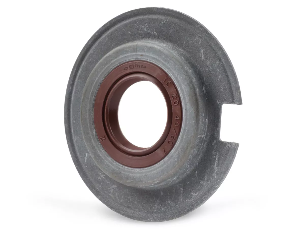 Paraolio SB 20x40/60x7mm -BGM PRO FKM/Viton® (resistente all'E10)- utilizzato per albero motore lato alternatore Vespa Largeframe (-1976) Sprint, Super, TS, GT125, GTR125, VNA, VNB, VBA, VBB, Wideframe (inoltre lato albero motore) VM, VN, VL,