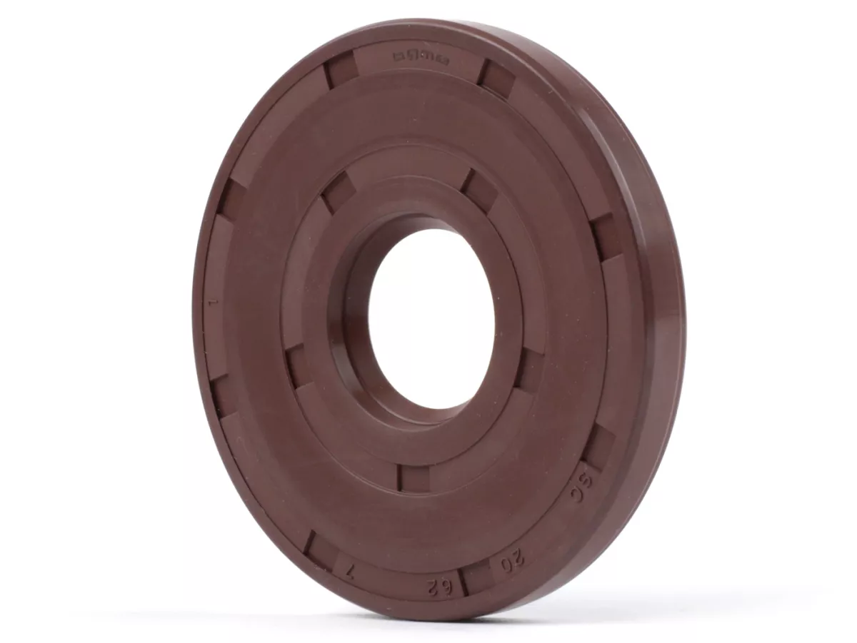 Oil seal 20x62x7mm -BGM PRO FKM/Viton® (E10/etahnol resistant)-(used for crankshaft drive side Vespa Sprint (till 1976), Super (till 1976), TS (till 1976), GT125 (till 1976), GTR125 (till 1976), GL150 (VLA1T), VNA, VNB, VBA, VBB)