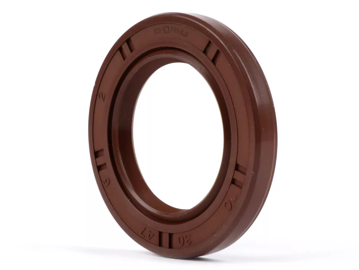 Joint spi 30x47x6mm -BGM PRO FKM/Viton® (résistant à E10)- (monté sur tambour arrière Vespa PX (1984-1991), Piaggio 50-180 cc 2-temps, Piaggio 50-100 cc 4-temps)