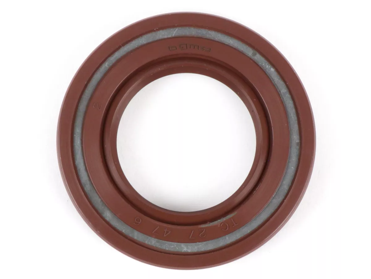 Oliekeerring 27x47x6mm -BGM PRO FKM/Viton® (E10 bestendig)- (gebruikt voor achterwiel / achterremtrommel Vespa PX (-1984), Rally180 (VSD1T), Rally200 (VSE1T), Sprint (vanaf 1972), TS (vanaf 1972), GT125 (vanaf 1972), GTR125 (vanaf 1972), GL150 (