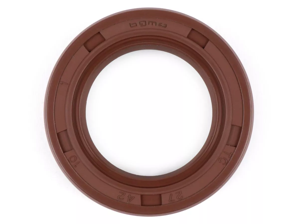 Oil seal 27x42x10mm -BGM PRO FKM/Viton® (E10/etahnol resistant)- Vespa V1-15, V30-33, VN, VM, VL, VD, VB, VGL, PX (since 1992), T5 125cc, Cosa - used for rear hub / axle (wideframe = outer / largeframe = inner)
