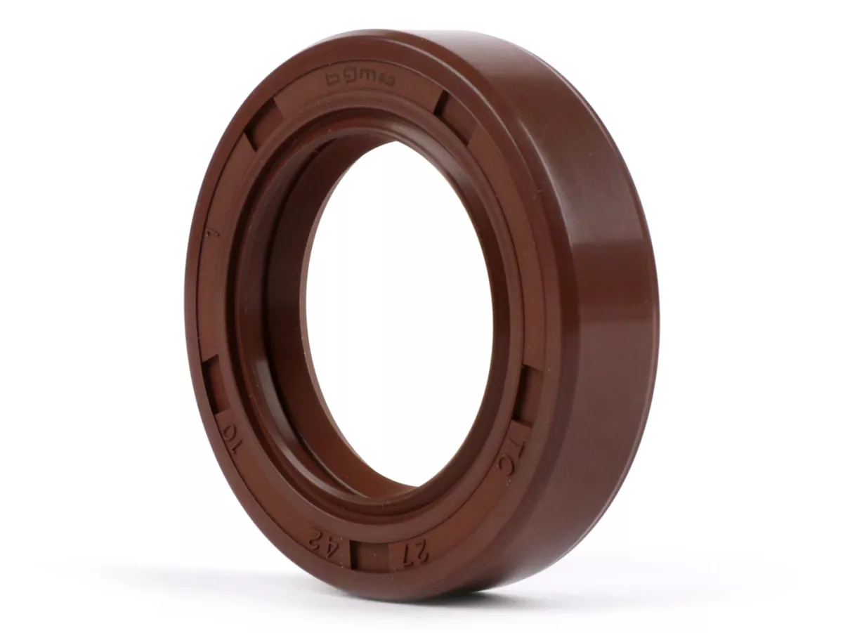 Oil seal 27x42x10mm -BGM PRO FKM/Viton® (E10/etahnol resistant)- Vespa V1-15, V30-33, VN, VM, VL, VD, VB, VGL, PX (since 1992), T5 125cc, Cosa - used for rear hub / axle (wideframe = outer / largeframe = inner)