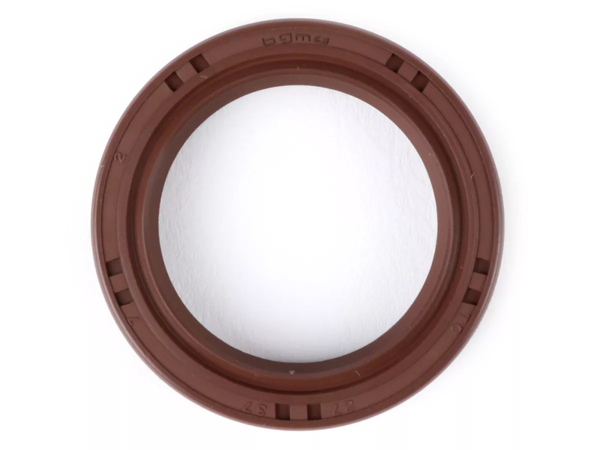 Retén de aceite -BGM PRO FKM/Viton® (resistente a E10)- 27x37x7mm - (usado para rueda trasera / tambor de freno trasero Vespa V50, V90, SS50, SS90, PV125, ET3, PK S, PK XL, PK XL2, ETS, GT125, GTR125, Sprint, TS, GL150, VBA, VBB, VNA, VNB, Rally180