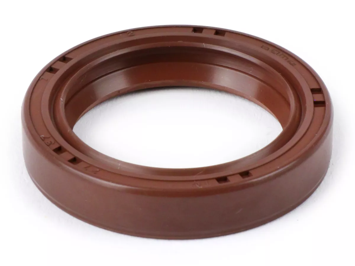 Retén de aceite -BGM PRO FKM/Viton® (resistente a E10)- 27x37x7mm - (usado para rueda trasera / tambor de freno trasero Vespa V50, V90, SS50, SS90, PV125, ET3, PK S, PK XL, PK XL2, ETS, GT125, GTR125, Sprint, TS, GL150, VBA, VBB, VNA, VNB, Rally180