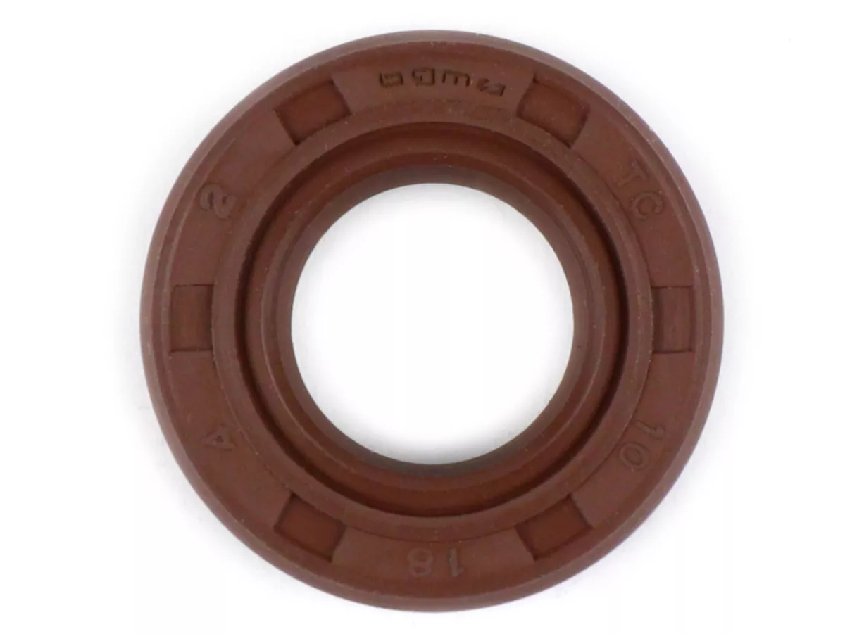 Asafdichting 10x18x4mm -BGM PRO FKM/Viton® (E10 bestendig)- (gebruikt voor Vespa PK XL2 schakelas - Minarelli 50 cc waterpomp (type MA, CA)